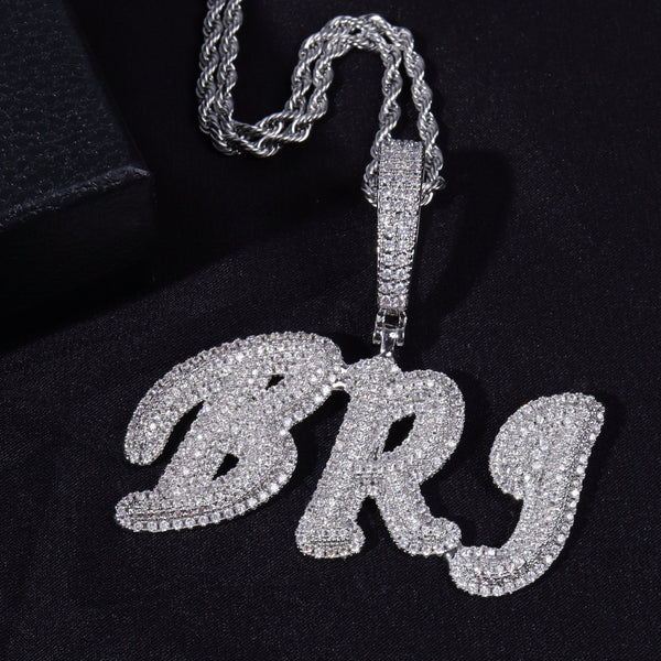 Custom Icy Nameplate Necklace Signature Letters Bling Jewelry Gifts for Him