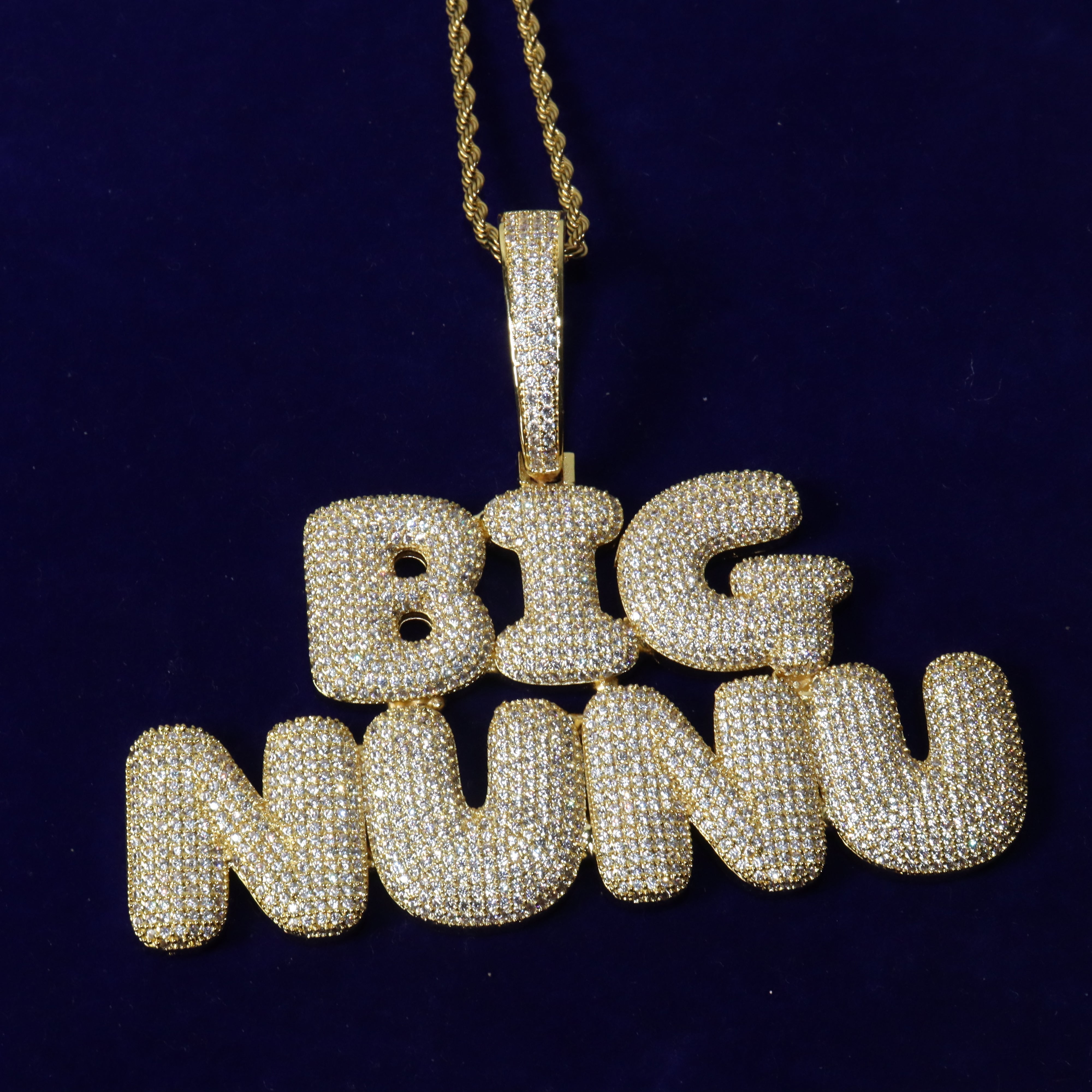 Custom bubble letter necklace on sale cheap