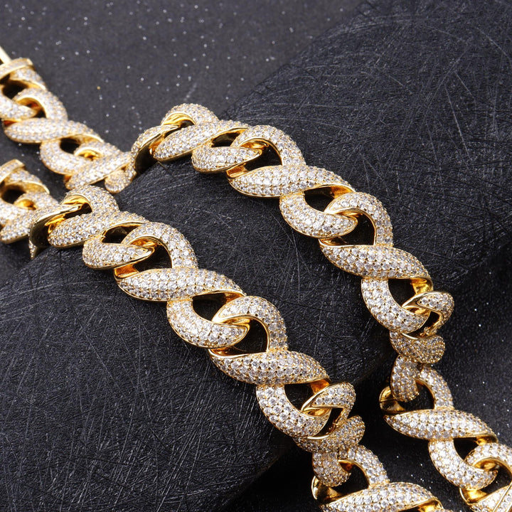 Full Diamond Big Gold Chain Cuban Chain Hiphop Rap Accessories - DOBLING JEWELRYDOBLING JEWELRYNecklace