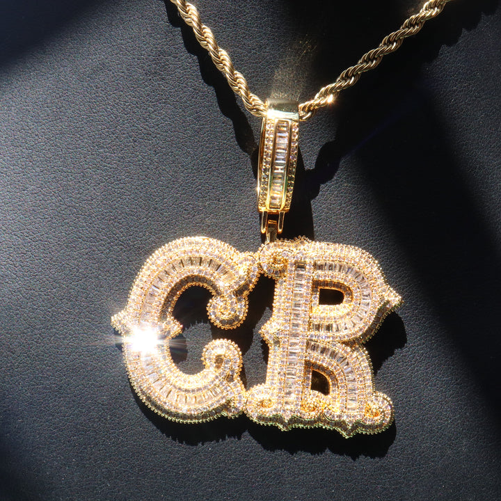 Iced Out Custom Letters Name Necklace,Hip Hop Personalized Name Pendant,Best Birthday Gift - JESSICA JEWELRYLover Jewelry giftNecklace